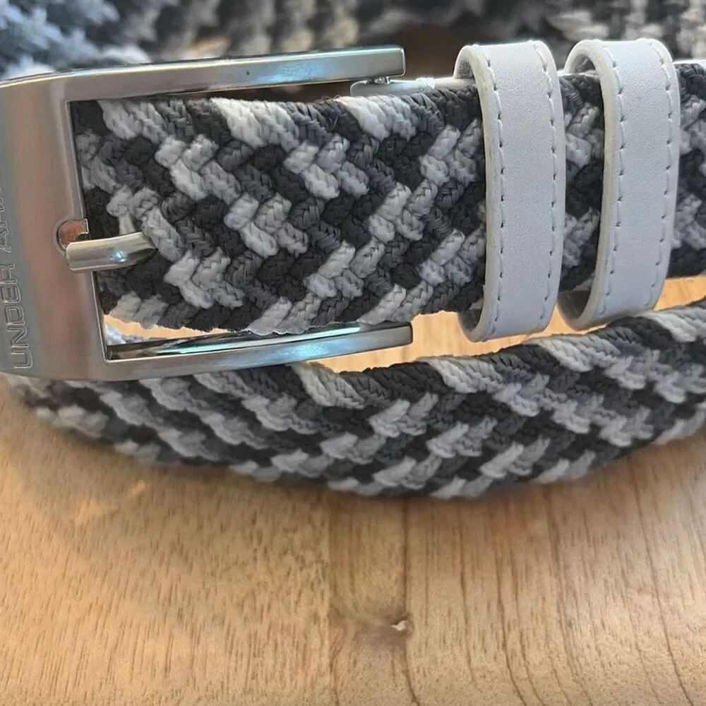 Under Armour blue gray woven braided belt large